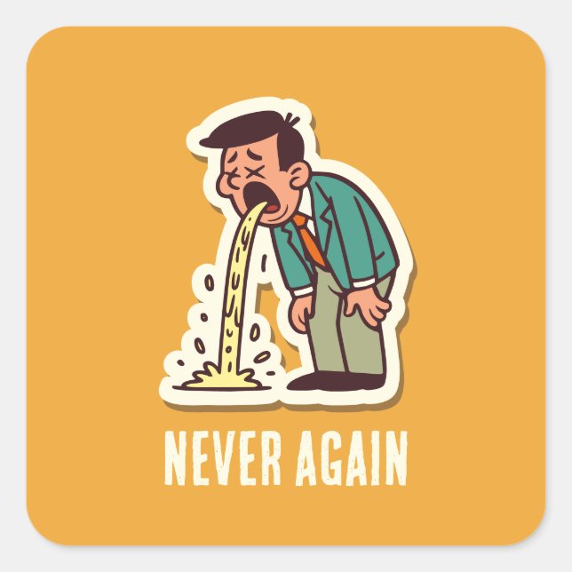 Pegatina Cuadrada Vomit (Anverso)