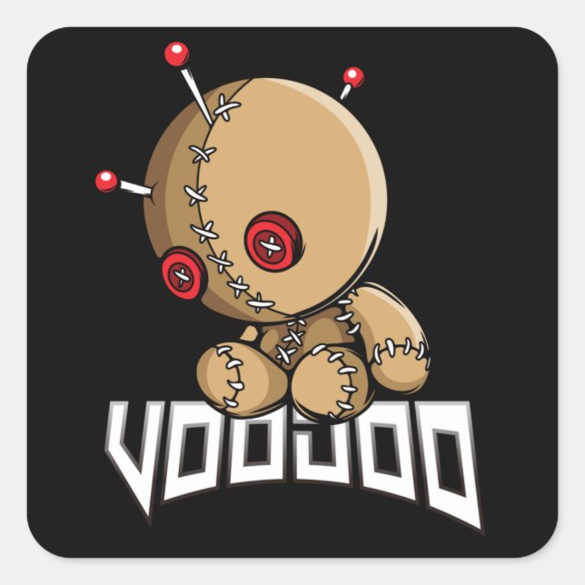 Pegatina Cuadrada Voodoo (Anverso)