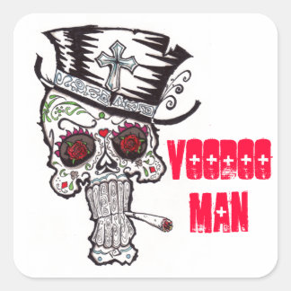 Pegatina Cuadrada voodoo Man