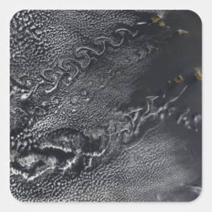 Pegatina Cuadrada Vórtices de la nube sobre las islas de Cabo Verde