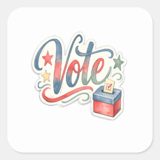 Pegatina Cuadrada Vota