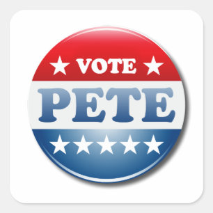Pegatina Cuadrada Vota Pete 2020