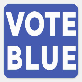 Pegatina Cuadrada Votación audaz Texto blanco azul sobre política az