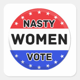 Pegatina Cuadrada Votación de mujeres desagradables | Regalo feminis