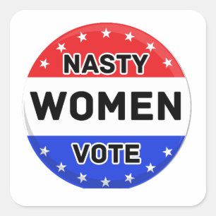 Pegatina Cuadrada Votación de mujeres desagradables Regalo feminis