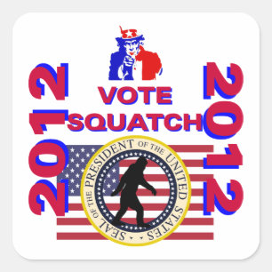 Pegatina Cuadrada Votación por Squatch 2010