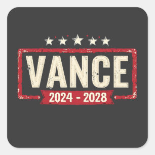 Pegatina Cuadrada Votación presidencial de Jd Vance Trump 2028