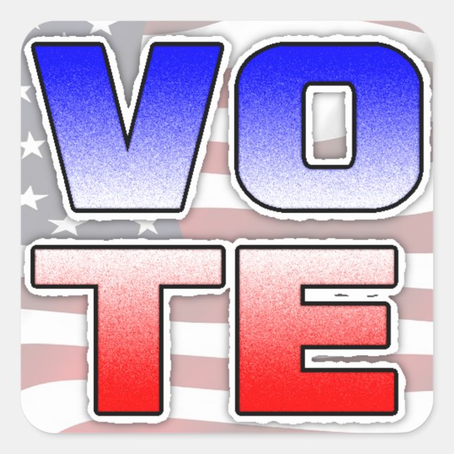 Pegatina Cuadrada VOTAR a Pegatinas políticos (Anverso)