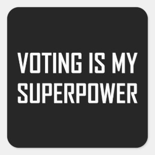 Pegatina Cuadrada Votar es mi superpoder