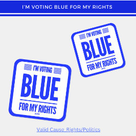Pegatina Cuadrada Votaré a los Demócratas Azules
