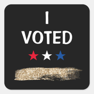 Pegatina Cuadrada Voté A Sparkles