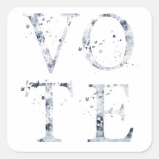 Pegatina Cuadrada Voto azul ruso