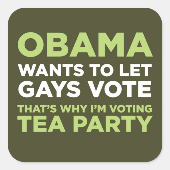 Pegatina Cuadrada Voto de los gays (Anverso)