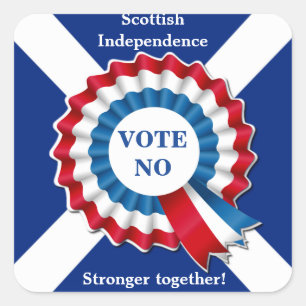 Pegatina Cuadrada Voto NO de la campaña de independencia de Escocia