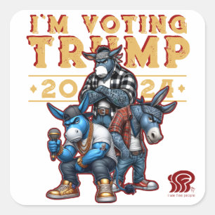 Pegatina Cuadrada VOTO por TRUMP 2024