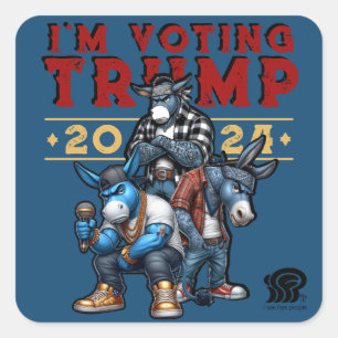 Pegatina Cuadrada VOTO por TRUMP 2024