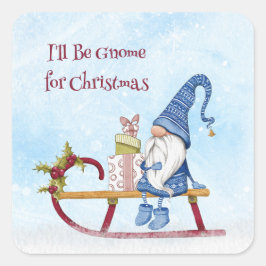 Pegatina Cuadrada Voy a ser ganada para Navidades Vacaciones Punny