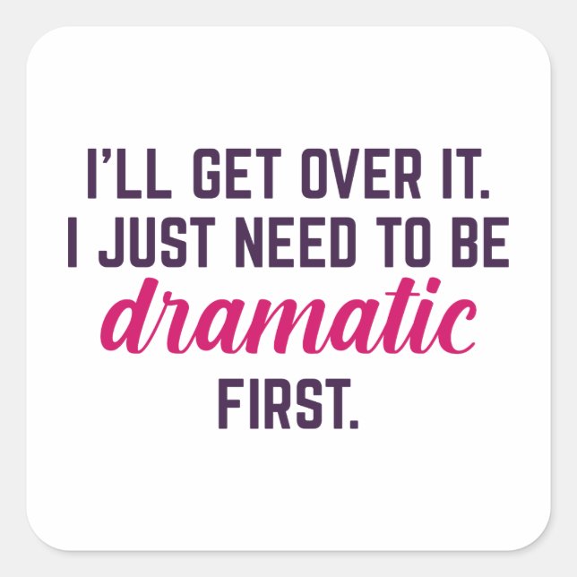 Pegatina Cuadrada Voy a superarlo (Anverso)