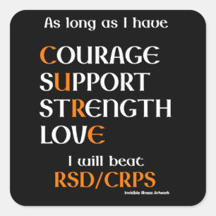 Pegatina Cuadrada Voy a vencer...RSD/CRPS