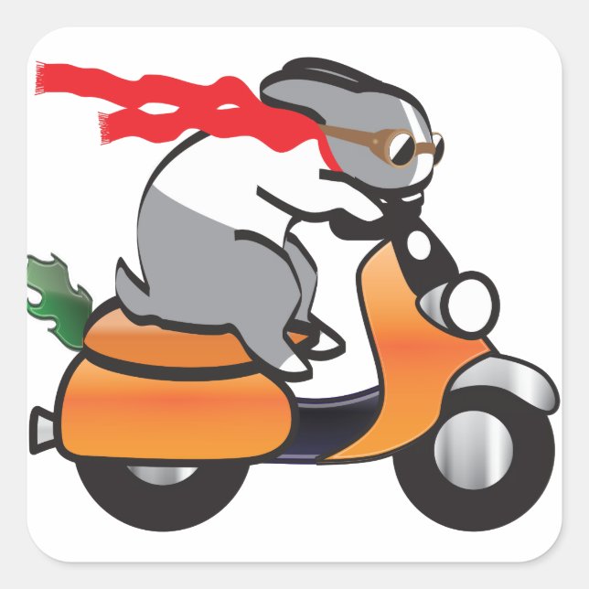Pegatina Cuadrada vroom. (Anverso)