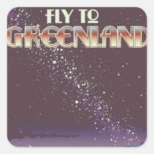 Pegatina Cuadrada Vuela a Groenlandia