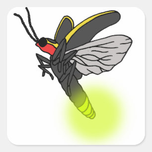 Pegatina Cuadrada vuelo de fallo relámpago 2 iluminado