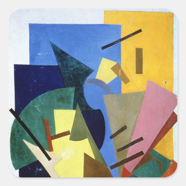 Pegatina Cuadrada Vuelo de un avión, 1916 (Anverso)