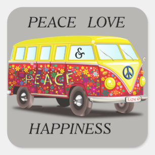 Pegatina Cuadrada VWBus