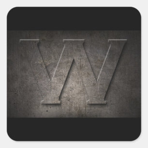 Pegatina Cuadrada W Pegatinas de monograma Metalizado