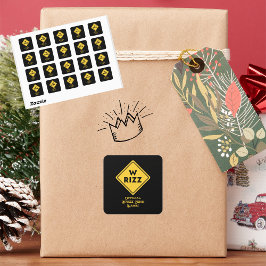 Pegatina Cuadrada W rizz US warning sign Meme Funny Quote