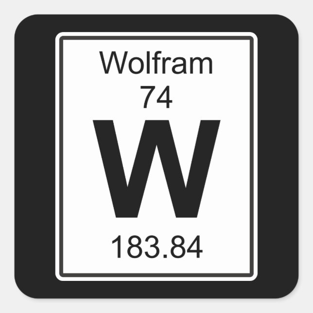 Pegatina Cuadrada W - Wolfram (Anverso)