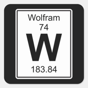 Pegatina Cuadrada W - Wolfram