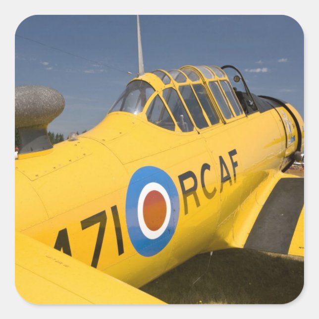 Pegatina Cuadrada WA, Arlington, Arlington Fly-in, Segunda Guerra Mu (Anverso)