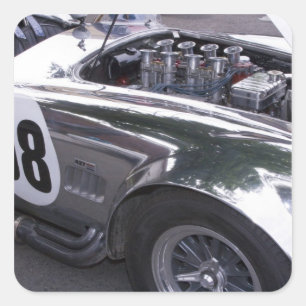 Pegatina Cuadrada WA, Seattle, automóvil americano clásico. 2