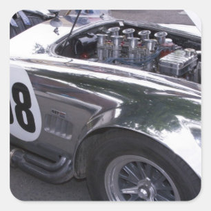 Pegatina Cuadrada WA, Seattle, automóvil americano clásico. 2