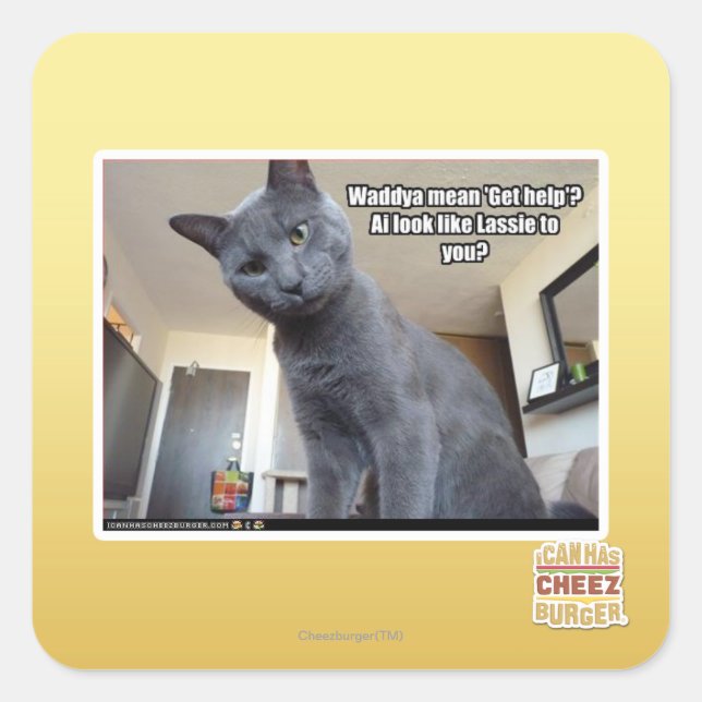 Pegatina Cuadrada ¿Wadya quiere decir 'Obtén ayuda'? (Anverso)