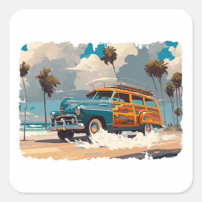 Pegatina Cuadrada Wagon Woody (Anverso)