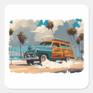 Pegatina Cuadrada Wagon Woody