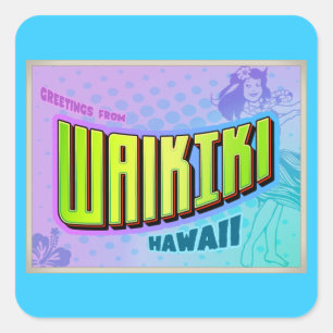 PEGATINA CUADRADA WAIKIKI