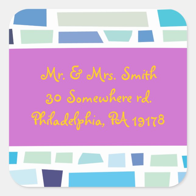 Pegatina Cuadrada Wailing Wall Israel Bar Bat Mitzvah (Anverso)