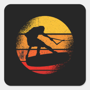 Pegatina Cuadrada Wakeboard Sunset Wakeboarding