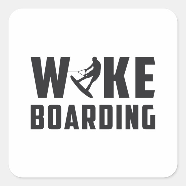 Pegatina Cuadrada Wakeboard Wakeboarder Wakeboard Lovers Regalo (Anverso)