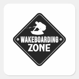 Pegatina Cuadrada Wakeboard Zone Wakeboard Wake Wakeboarder