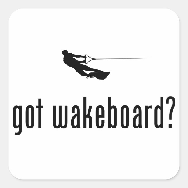 Pegatina Cuadrada Wakeboarding (Anverso)