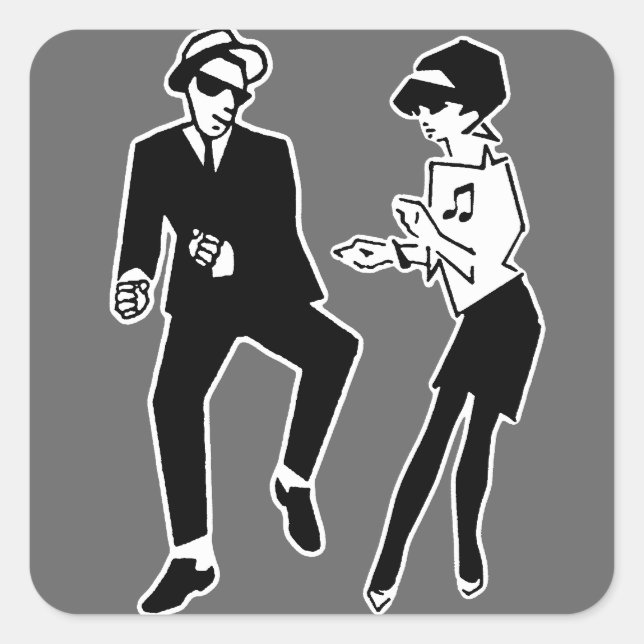 Pegatina Cuadrada Walt Jabsco y Betty Beat II (Anverso)