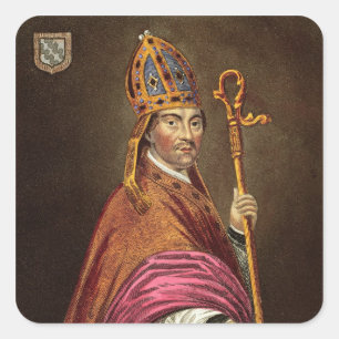 Pegatina Cuadrada Walter Stacompromeon (1261-1326), después de una p