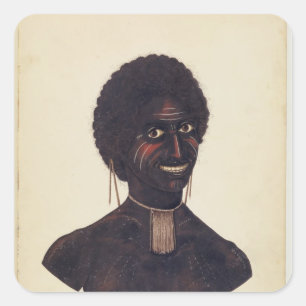 Pegatina Cuadrada Wambela, esposa de Cobbawn Wogi, jefe nativo