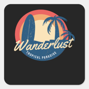 Pegatina Cuadrada Wanderlust