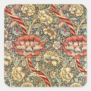 Pegatina Cuadrada Wandle de William Morris, Arte Textil Fino Vintage