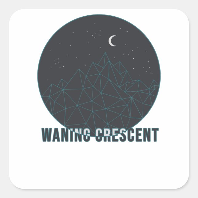 Pegatina Cuadrada Waning Crescent (Anverso)